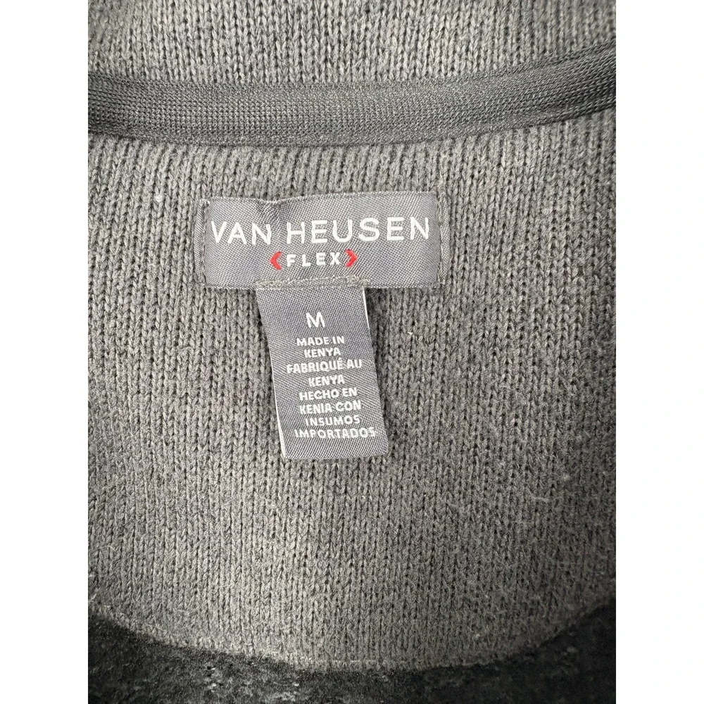 Van Heusen Flex Gray 1/4 Zip Pullover Sweater Men's‎ Medium Casual